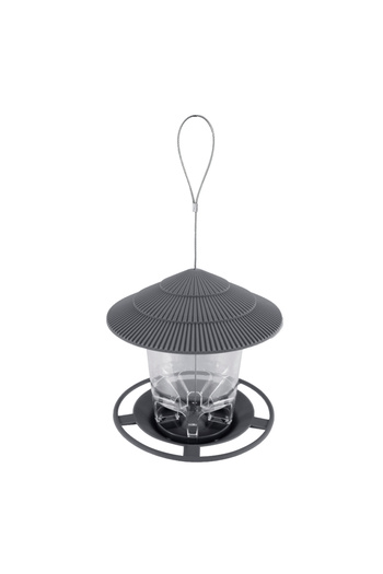 Choice1 Gray Bird Feeder Automatic Foot Feeding Tool Outdoor Bird Feeder Hanging Nut Feeding Multiple Hole D