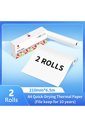 Choice4 A4 paper 2 rolls Phomemo A4 Thermal Paper M08F M832 M834 M835 Printer Quick-dry Continuous Thermal P