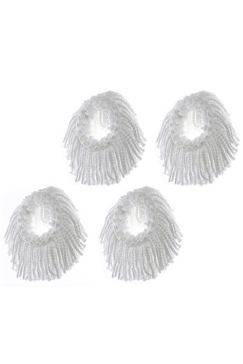bigshot Set 4 x Microfiber Replacement for Rotating Mop Bigshot, Diameter Plastic Mount 16 cm, White