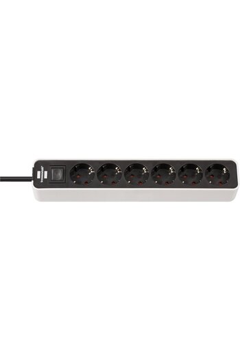 Brennenstuhl Ecolor extension cord 6 sockets, 1.5m H05VV-F 3G1,5 Black White