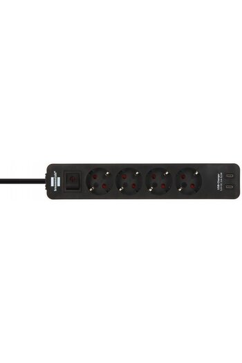 Brennenstuhl Ecolor Extension Cord 4 Outlets, 2xUSB-C, 1.5m Black White