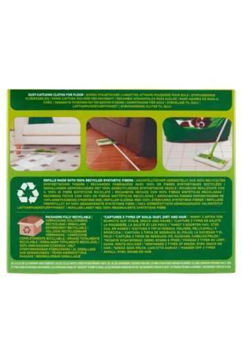 Swiffer Set Rezerve Lavete Uscate de Capturare a Prafului cu Parfum Ambi Pur, 16 buc