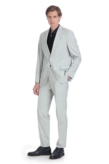 Hatemoğlu Gray Comfort Fit Mono Collar Classic Suit