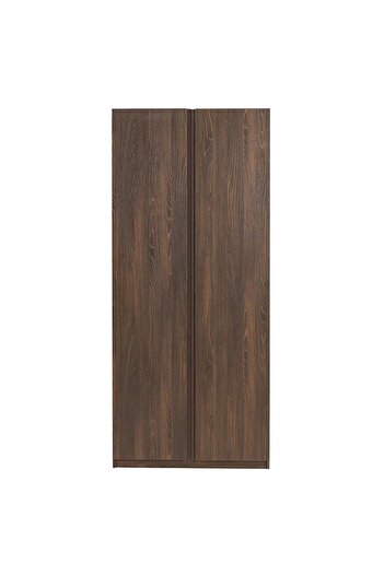 Danube Home Infinity 2 Door Wardrobe with Hanger and Shelves - Dark Walnut L100xW59xH230cm
