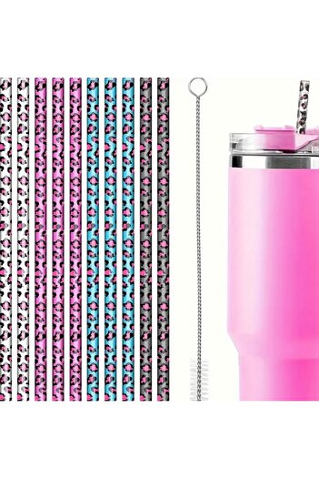 Stanley Termos Uyumlu 40oz Pipet Leopar Desenli 4 Adet