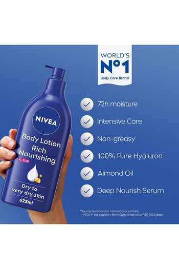 NIVEA Nourishing Body Lotion for Sensitive Dry Skin, 625ml