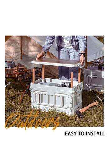 COOYA Folding Camping Box for Camping Gear,95L Lidded Storage Box,Collapsible Storage Bin for Picnic