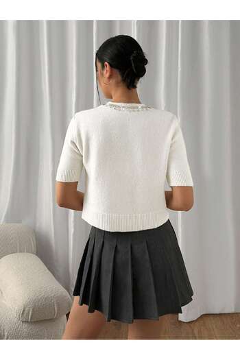 hidafashion Stone Detail Yumoş Knitwear Cardigan