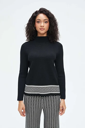 Nichii Women's Long Winter Blouse with High Neck