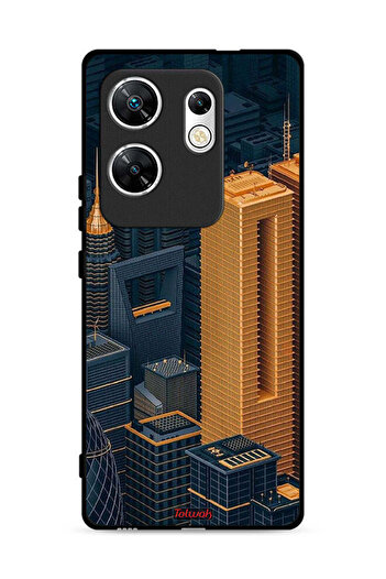 Tolwak Infinix Zero 30 4G Protective Case Cover Buildings Art