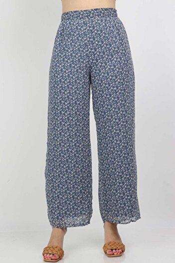 Nichii Soft Floral High-Waist Wide-Leg Women's Trousers