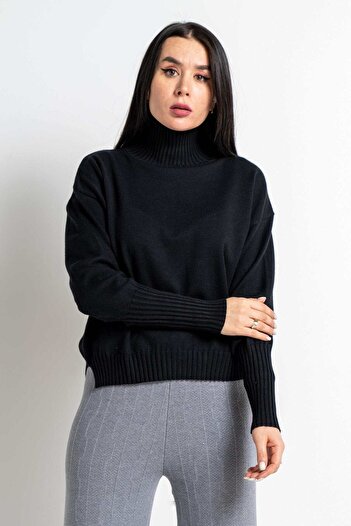 Nichii Women's Long Sleeve Solid Blouse with High Neck