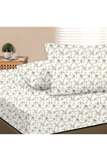 Evim Arora 100% Cotton Double Fitted Sheet Set Beige - 160X200+30 cm