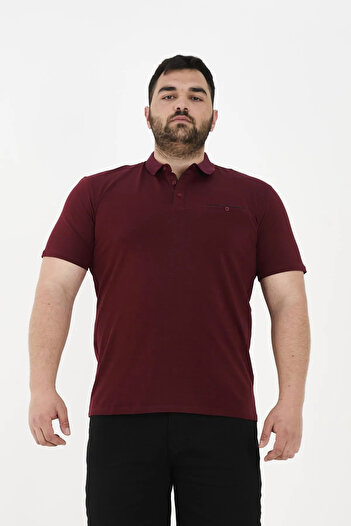 Maccali Men's 3-Piece Cotton Large Size Basic Polo Neck T-Shirt