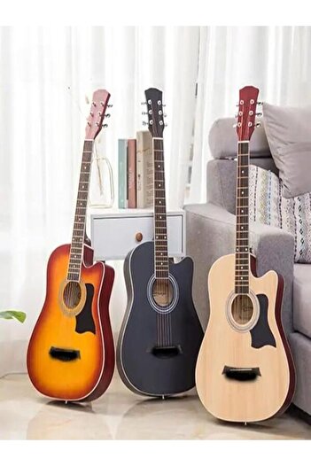 MegArya Handcrafted Acoustic Guitar 38 Inch For Beginner Made By Veneer Solid Wood Board