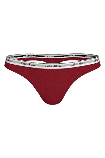 Calvin Klein , Thong Panties with Logo Waistband, Burgundy, S