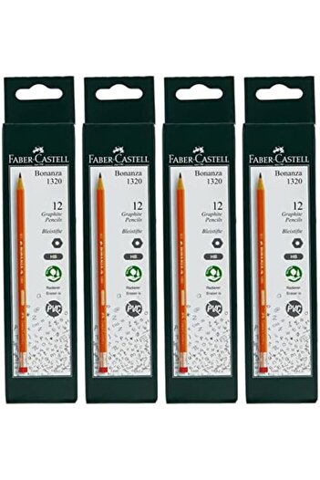 Faber Castell Faber-Castellbonanza Graphite Pencil Hb With Eraser Tip 12Pcx4 Box