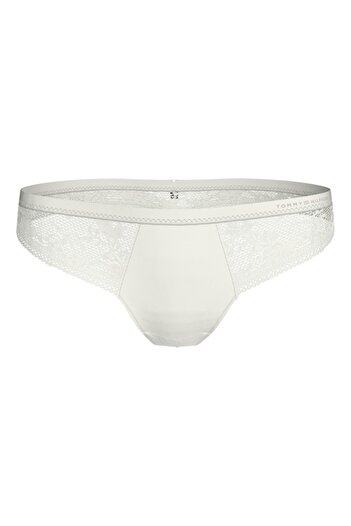 Tommy Hilfiger - Tanga Panties with Lace Inserts, White, M