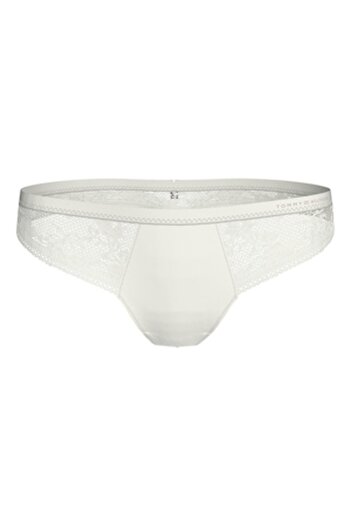 Tommy Hilfiger - Tanga Panties with Lace Inserts, White, M