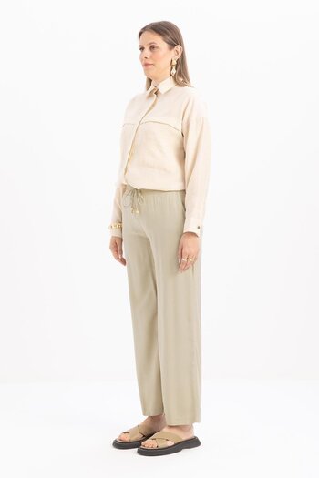 ALLDAY Defne-Denim Trousers with Elastic Waist