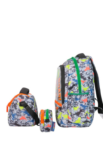 Wia Dino Boy's 3-Piece Primary School Bag Set