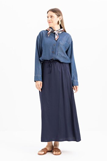 ALLDAY Indigo-Waist Gathered Bell φούστα