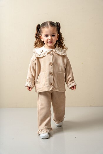 JNF kids KIZ BEBEK&ÇOCUK SÜET CEKETLİ TAKIM