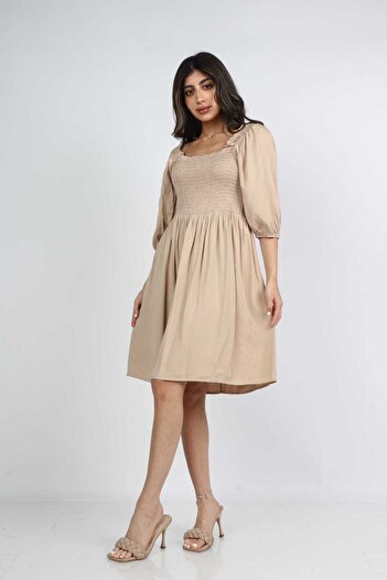 mica Women's Knee-Length Dress with 3/4 Bell Sleeves