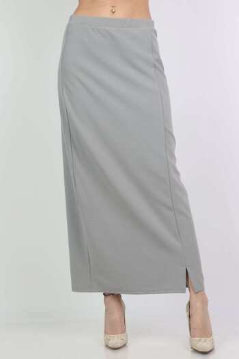 mica Solid Midi Skirt with Side Slit