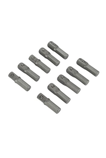 Choice 10PCS 10pcs 25mm Long Impact Socket Adapter Converter 1/4" Hex Shank To 1/4" Square Drive Hexagon Ha