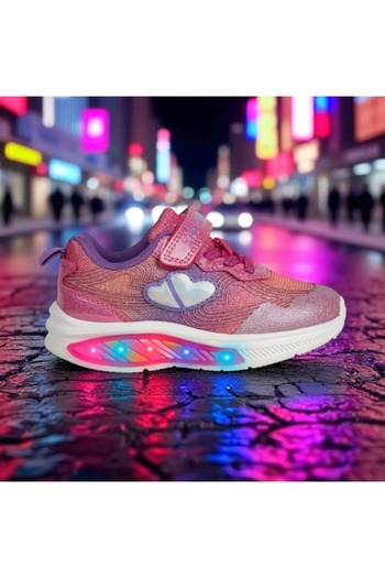 BUCKHEAD Girl's Lighted Sneakers, Flex Foam Sole, Running Shoes, Comfortable Daily Sneaker