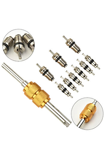 Choice 9Pcs R134a Automotive Air Conditioning Valve Core + 1Pcs Remover Tool For A/C System Mall/Big Air...