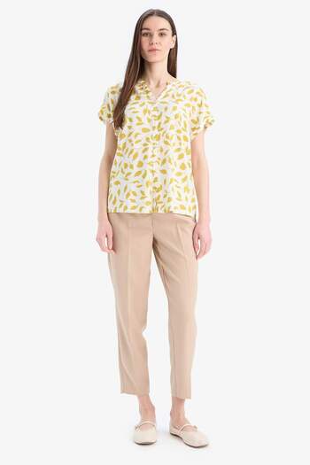 DeFacto Regular Fit Apache Collar Print Short Sleeve Shirt I6173Az25Sm