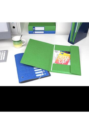 Oxford Topfile Folder A4, 200-Sheet Capacity, PEFC Certified, 3 Flaps, Index, Green Color