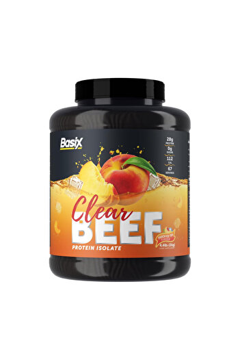 Basix Clear Beef Isolate Protein, Peach Ice Tea, 2 Kg, Pure Beef Protein Rich in Essential Amino Acids