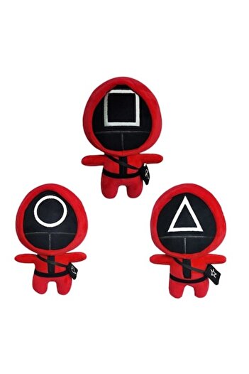 Aden Set 3 Figurine de plus Squid Game, jocul calamarului 22 cm