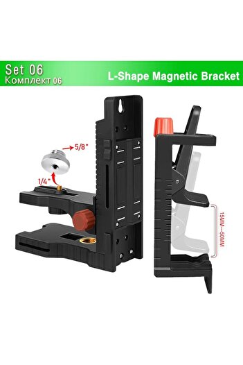 Choice3 LB021-58 Fine Super Strong Magnet Pulls L-Bracket Leveling Support for Universal Laser Level Bracket