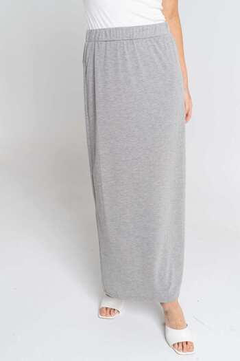 mica Women's Long Plain Skirt with Elastic Waist