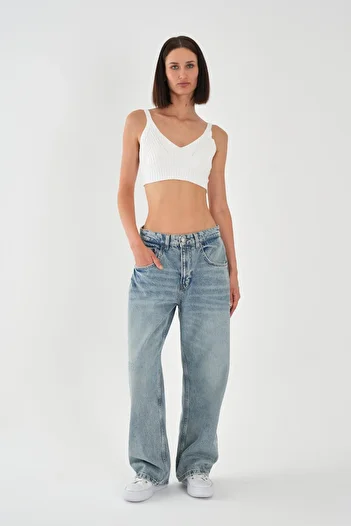 ALEXANDERGARDI Women's Light Blue Baggy Jean