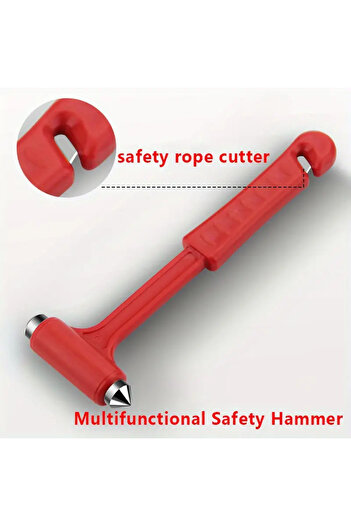 Choice Red 1pc Car Safety Hammer, Car Escape Hammer, Multi-functional Window Breaker Cutting Safety Belt, P