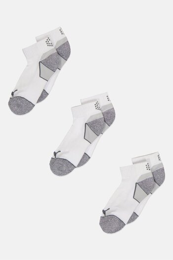 Puma Men 3 Pairs Brand Logo Ankle Socks, Multicolor