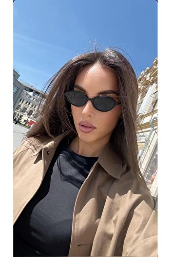 Goldmine Women's Niu Black Frame Black Glass Sunglasses Uv400