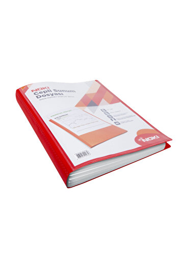 Noki Presentation File Pocket 100 Sheets Red 641100-N-080
