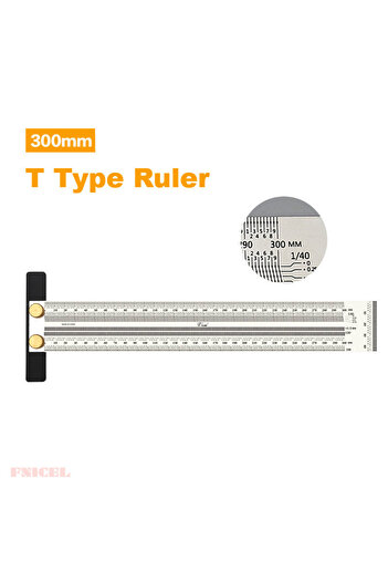 Choice 300mm no pen High-Precision Scale Ruler T-Type Hole Ruler Stainless Woodworking Scribing Mark Line G