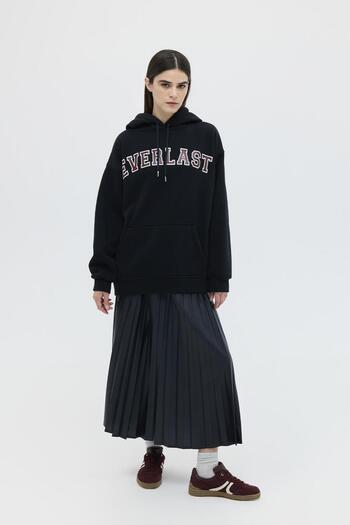 KADRİYE BAŞTÜRK Φούτερ με ανακλινόμενο στάμπα Oversize Navy Blue