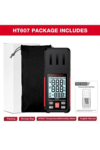 Choice HT607 HABOTEST HT607 Digital Temperature Humidity Meter High Precision Digital Hygrometer with Ambie