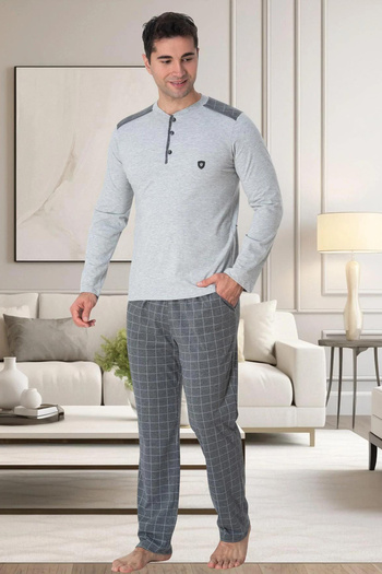 Mavelle Men's Plus Size Bottom Top Pajamas Suit 2902