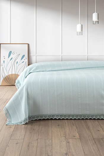 Sevim Lacy Single Waffle Pique- 100% Cotton Honeycomb Pique-160X230 Cm-Mint