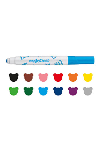 CARIOCA Baby Washable Jumbo Felt Tip Crayons 12 Pack 42814