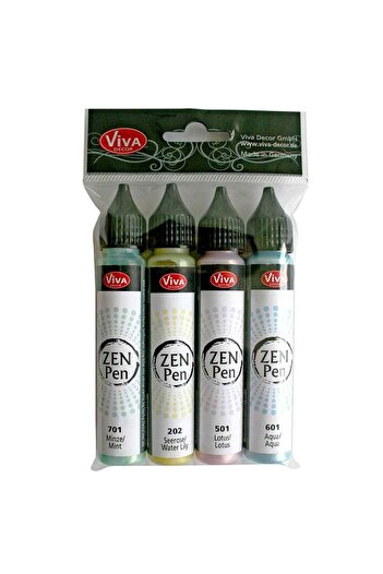 Viva Decor Set of 4 Blob-Paint dot painting paints, ZEN Pen VIVA DECOR, 4x28ml MIx 3